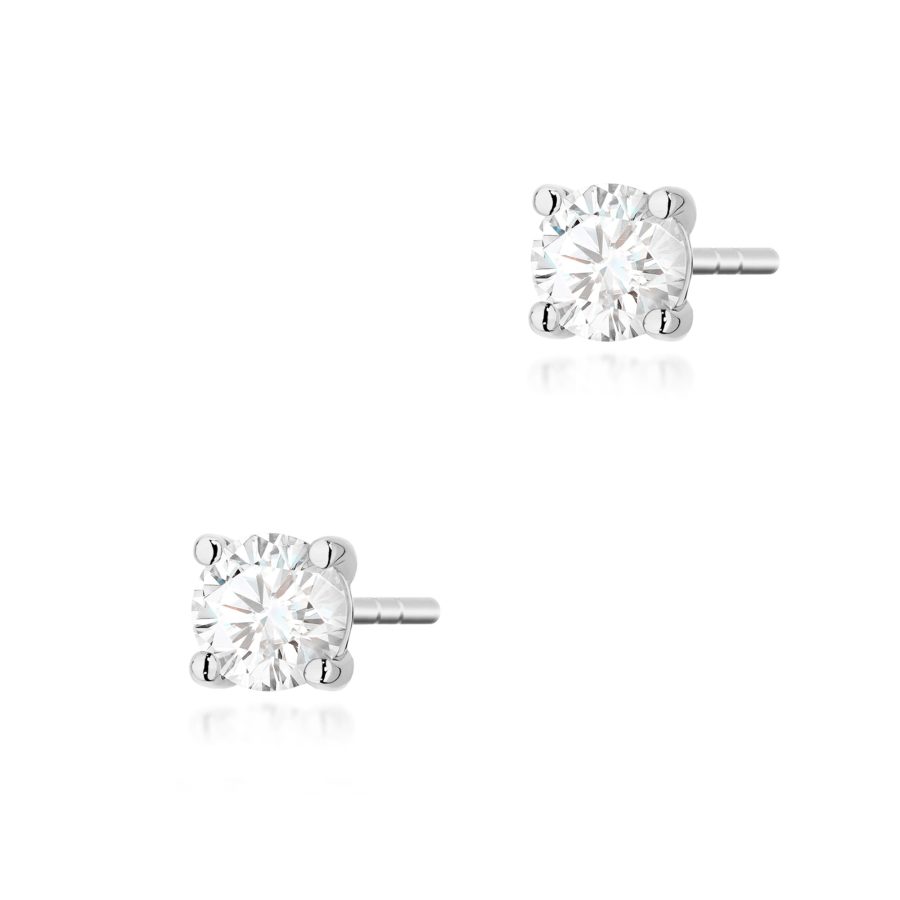 Kolczyki z diamentem 2 x 0,30 ct K0577 – białe złoto próby 585 – widok produktu 1