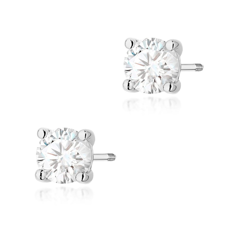 Kolczyki z diamentem 2 x 1,00 ct K0577 – białe złoto próby 585 – widok produktu 1