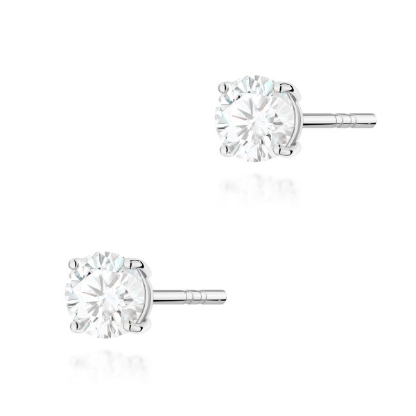 Kolczyki z diamentem 2 x 0,50 ct K0583 – białe złoto próby 585 – widok produktu 1