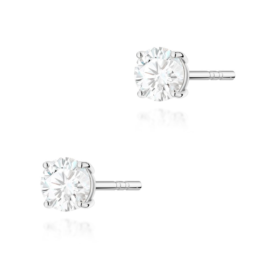 Kolczyki z diamentem 2 x 0,50 ct K0583 – białe złoto próby 585 – widok produktu 1