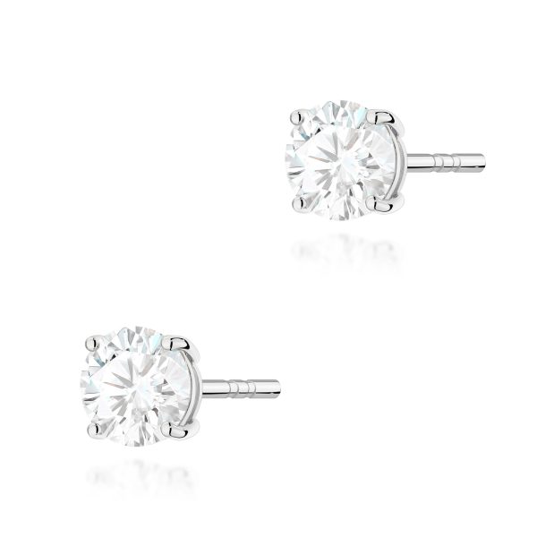 Kolczyki z diamentem 2 x 0,70 ct K0583 – białe złoto próby 585 – widok produktu 1