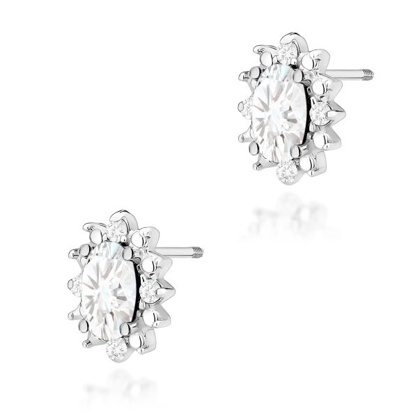 Kolczyki z kamieniem diament laboratoryjny 0,54 ct K0513 – białe złoto próby 585 – widok produktu 1