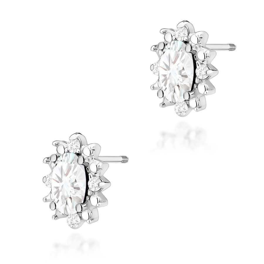 Kolczyki z kamieniem diament laboratoryjny 0,54 ct K0513 – białe złoto próby 585 – widok produktu 1