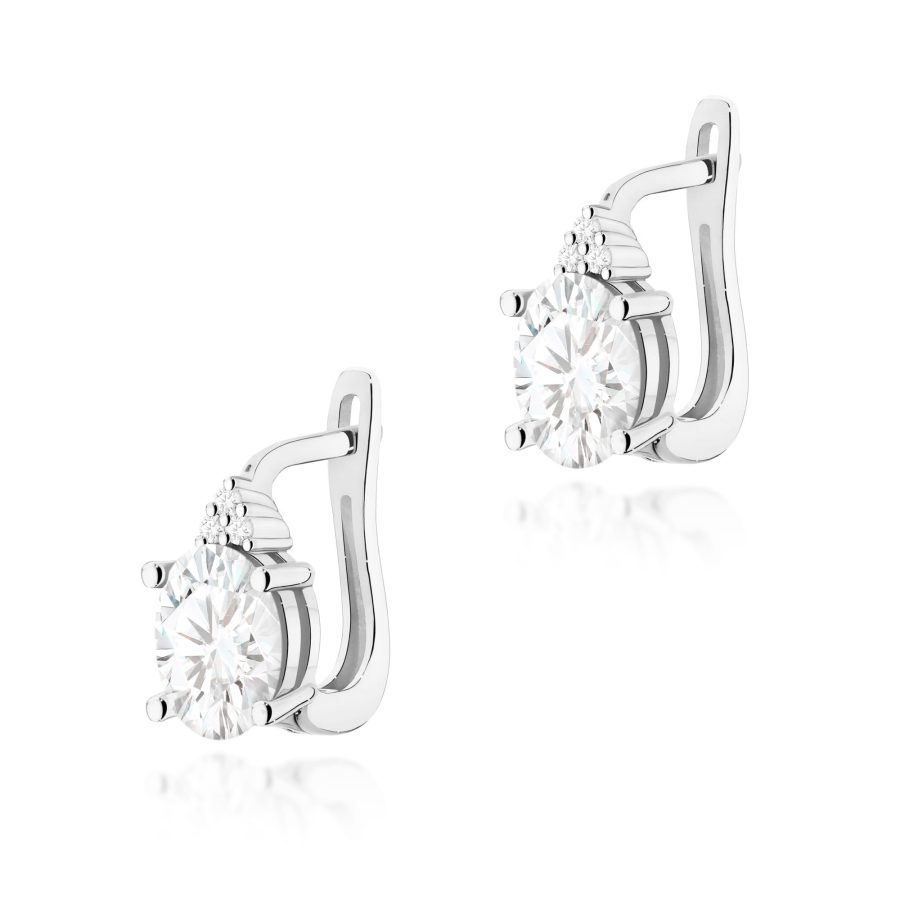Kolczyki z kamieniem diament laboratoryjny 2 x 0,70 ct K0308 – białe złoto próby 585 – widok produktu 1