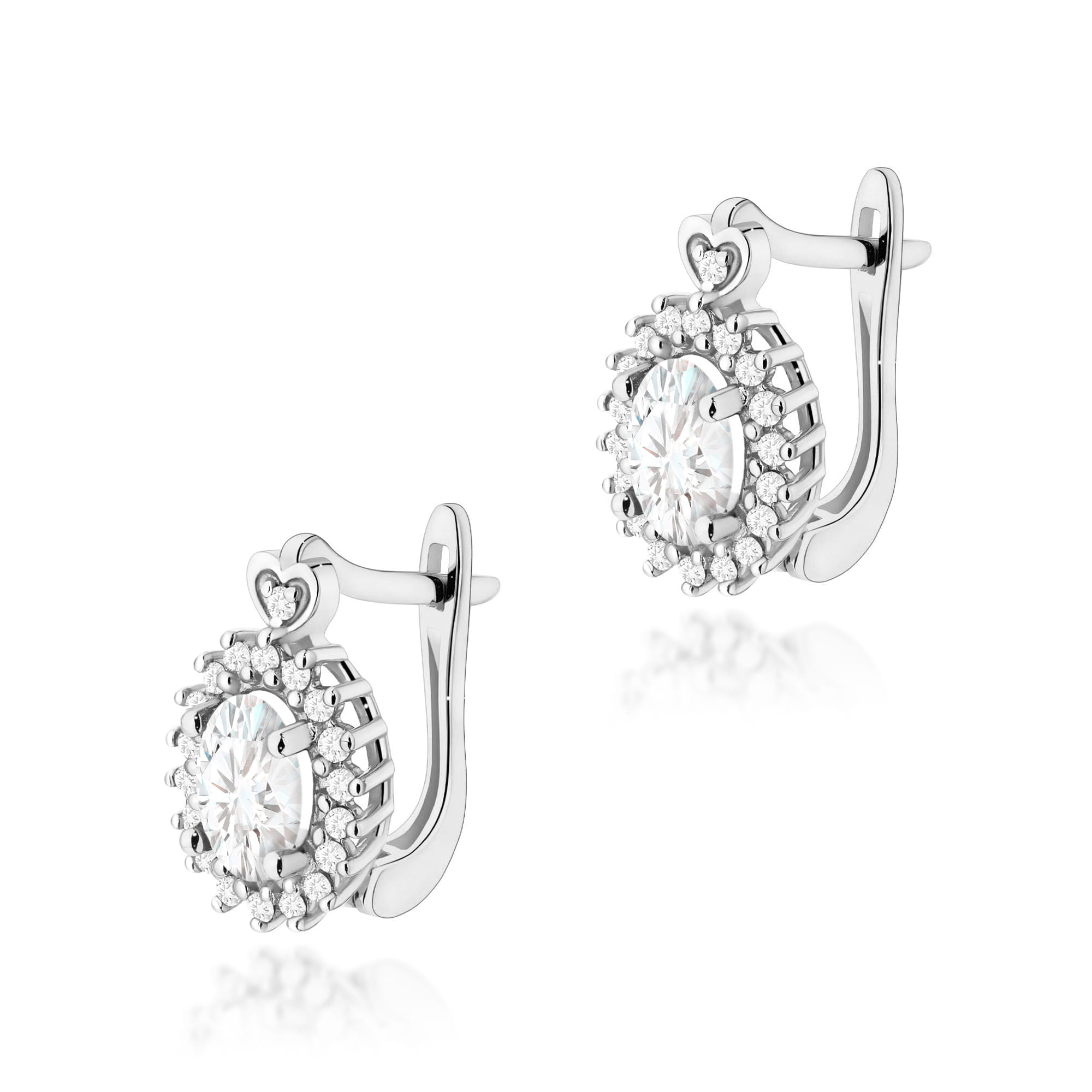 Kolczyki z kamieniem diament laboratoryjny 2 x 0,40 ct K0312 – białe złoto próby 585 – widok produktu 1