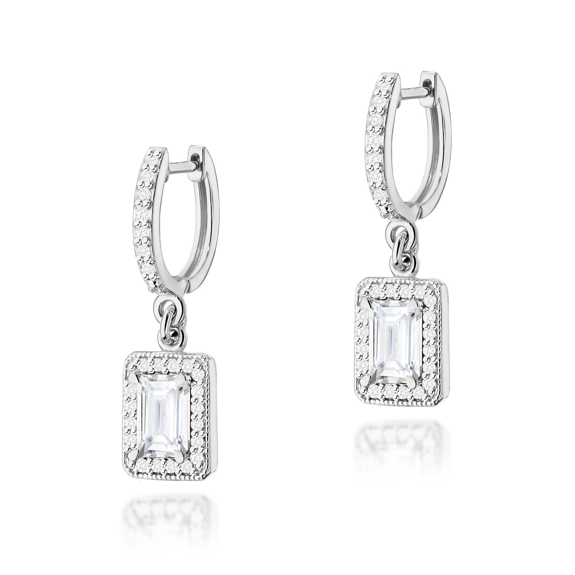 Kolczyki z kamieniem diament laboratoryjny 2 x 0,60 ct K0422 – białe złoto próby 585 – widok produktu 1