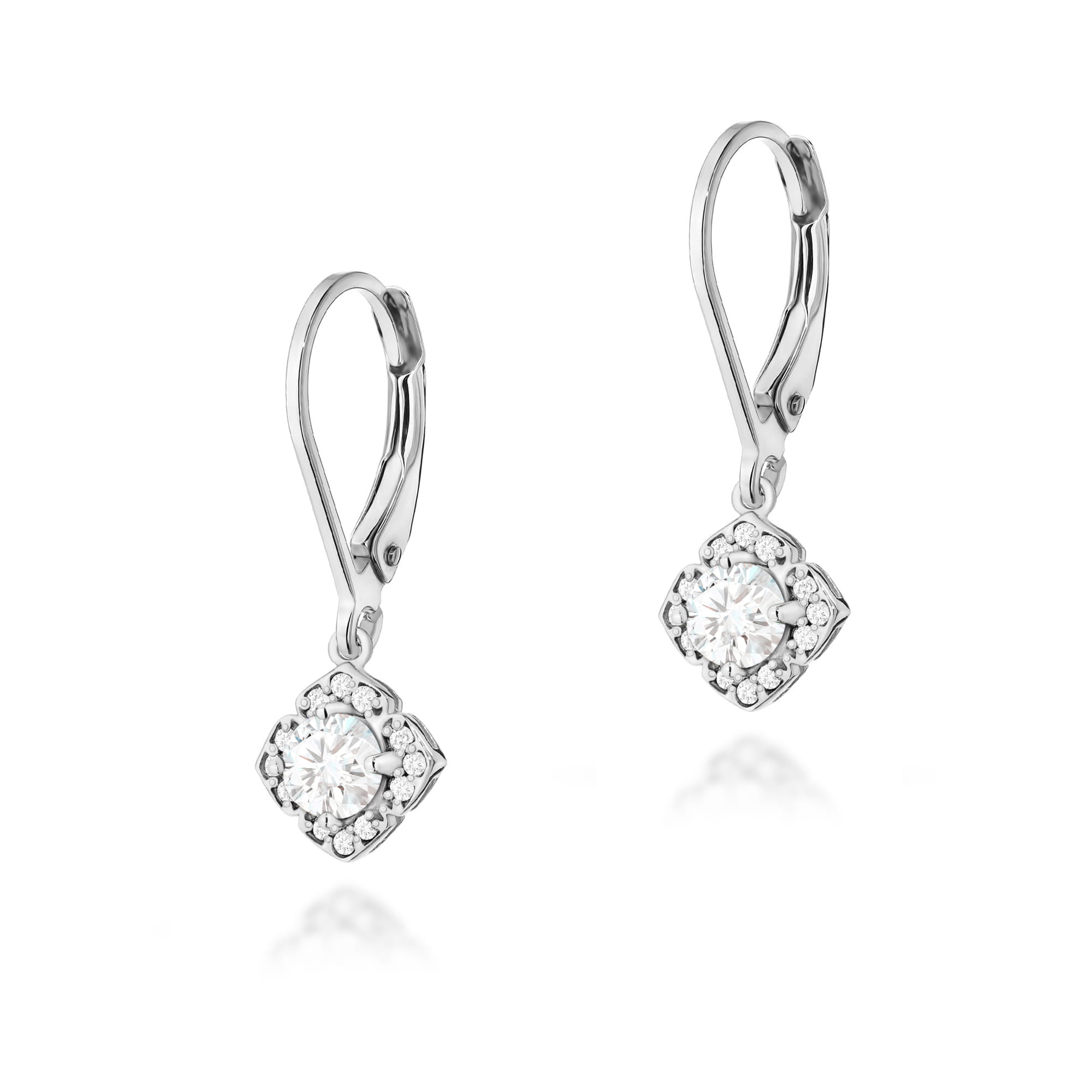 Kolczyki z kamieniem diament laboratoryjny 0,62 ct K0571 – białe złoto próby 585 – widok produktu 1