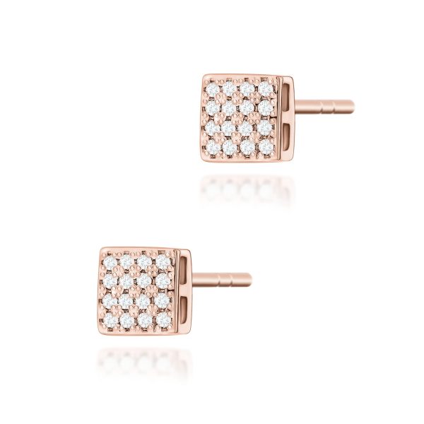 Kolczyki z diamentami 0,16 ct K0013 – różowe złoto próby 585 – widok produktu 1
