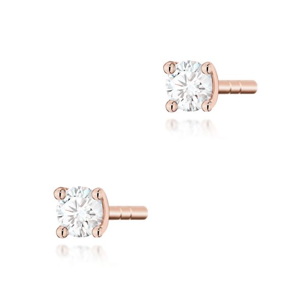Kolczyki z diamentem 2 x 0,04 ct K0066 – różowe złoto próby 585 – widok produktu 1