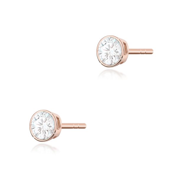 Kolczyki z diamentem 2 x 0,10 ct K0067 – różowe złoto próby 585 – widok produktu 1