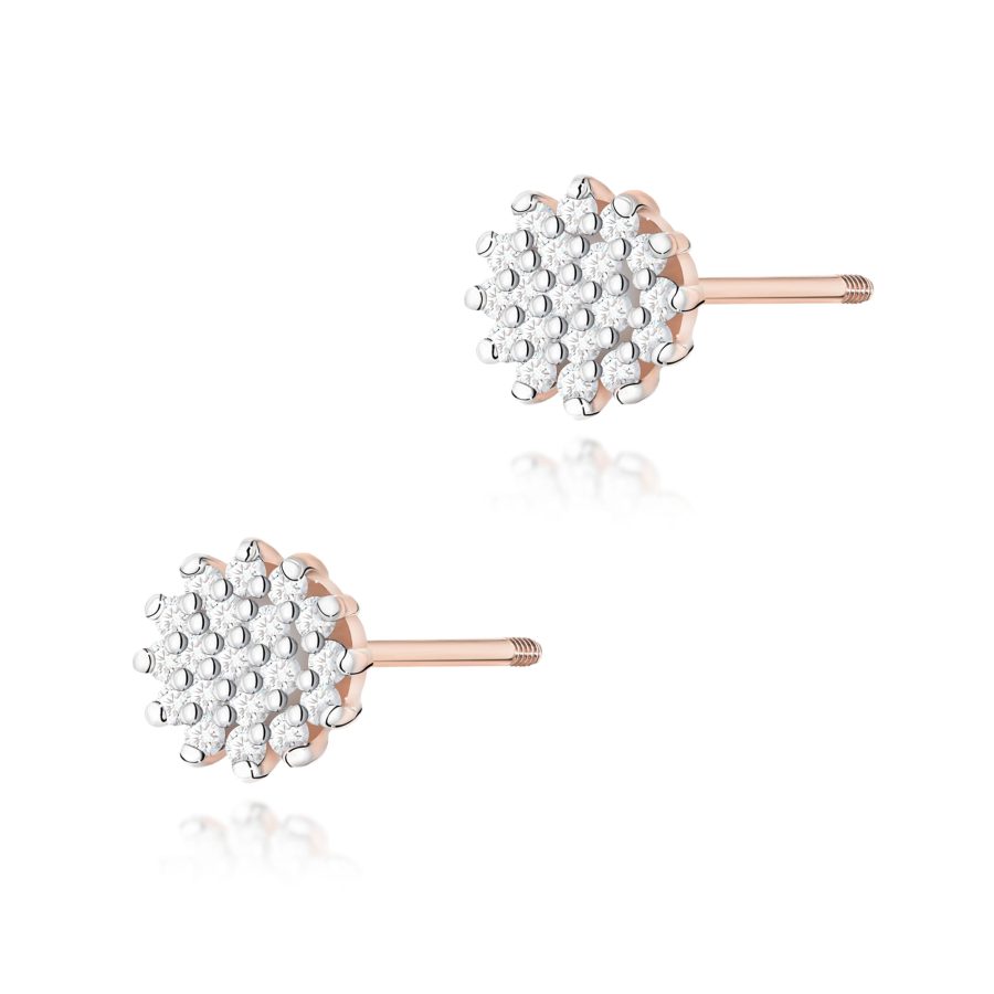 Kolczyki z diamentami 0,19 ct K0401 – różowe złoto próby 585 – widok produktu 1