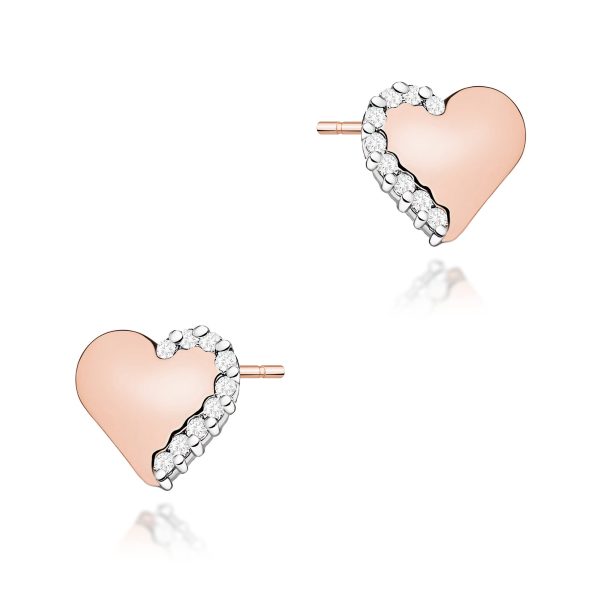 Kolczyki z diamentami 0,10 ct K0505 – różowe złoto próby 585 – widok produktu 1