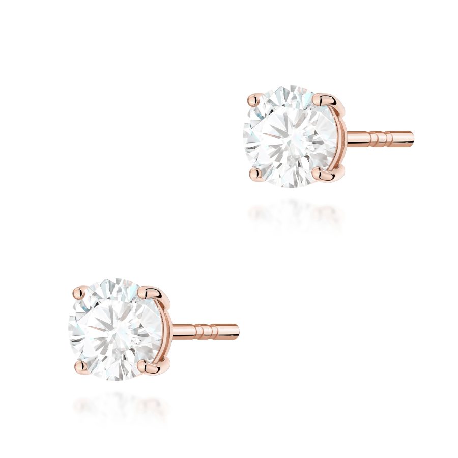 Kolczyki z diamentem 2 x 0,70 ct K0583 – różowe złoto próby 585 – widok produktu 1