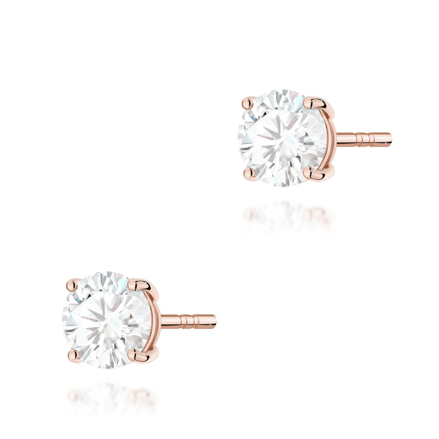 Kolczyki z diamentem 2 x 1,00 ct K0583 – różowe złoto próby 585 – widok produktu 1