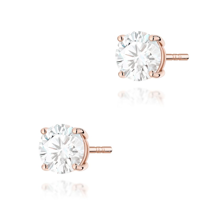 Kolczyki z diamentem 2 x 1,50 ct K0583 – różowe złoto próby 585 – widok produktu 1