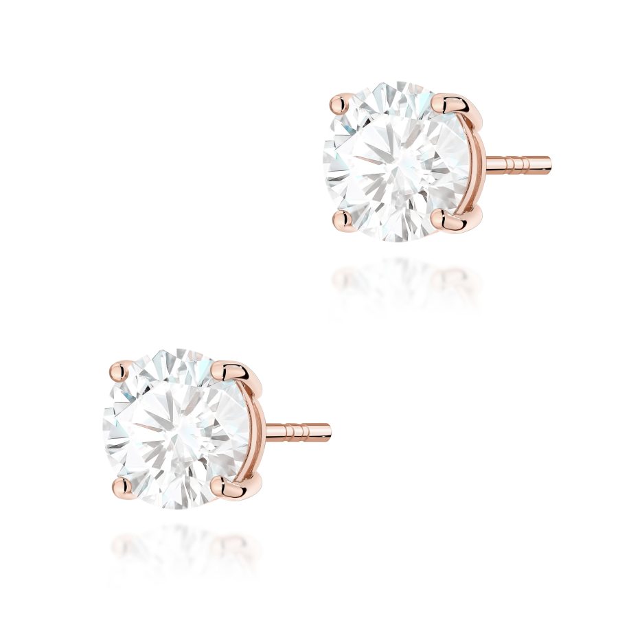 Kolczyki z diamentem 2 x 2,00 ct K0583 – różowe złoto próby 585 – widok produktu 1