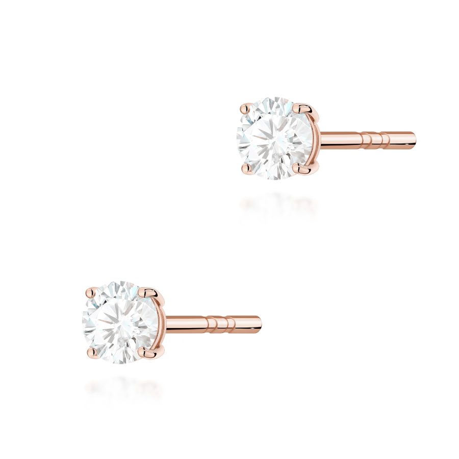 Kolczyki z diamentem 2 x 0,15 ct K0583 – różowe złoto próby 585 – widok produktu 1