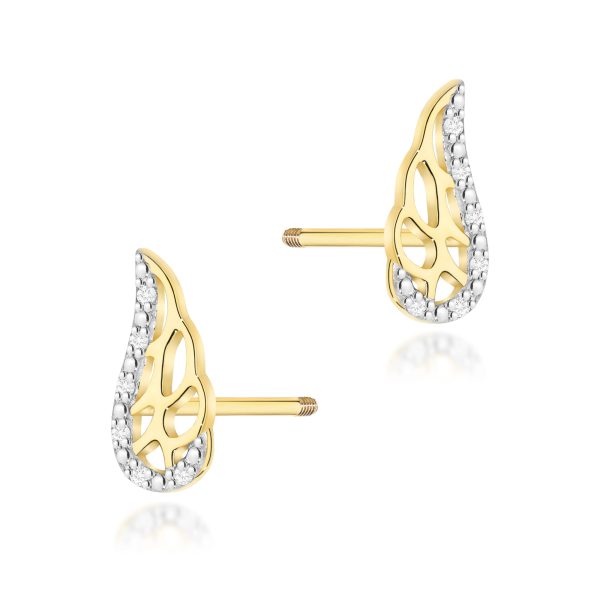 Kolczyki z diamentami 0,06 ct K0043 – żółte złoto próby 585 – widok produktu 1