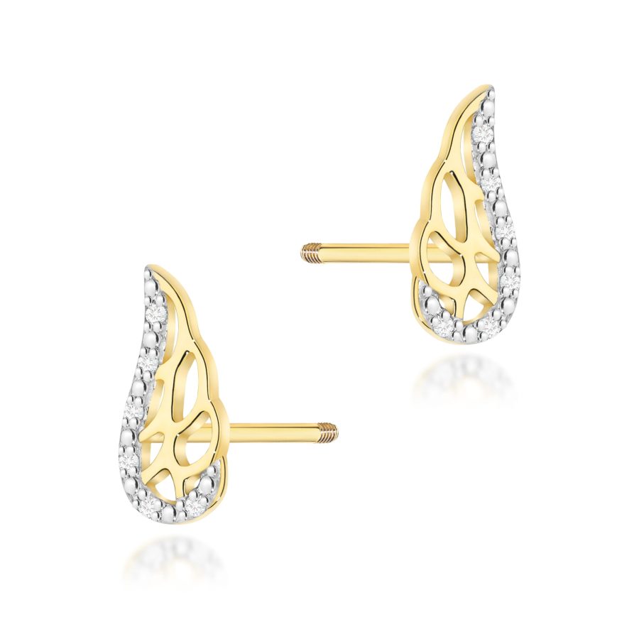 Kolczyki z diamentami 0,06 ct K0043 – żółte złoto próby 585 – widok produktu 1