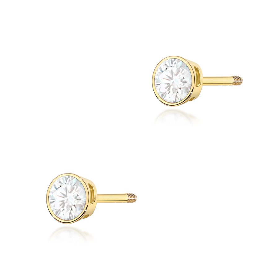 Kolczyki z diamentem 2 x 0,10 ct K0067 – żółte złoto próby 585 – widok produktu 1