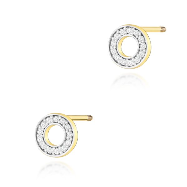 Kolczyki z diamentami 0,13 ct K0070 – żółte złoto próby 585 – widok produktu 1