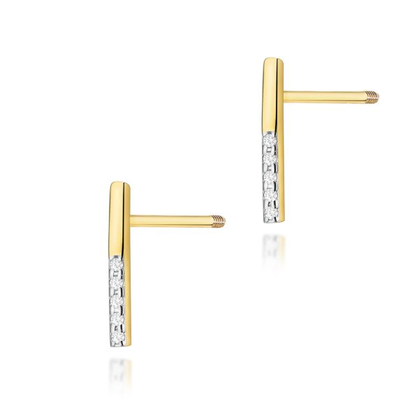 Kolczyki z diamentami 0,05 ct K0077 – żółte złoto próby 585 – widok produktu 1
