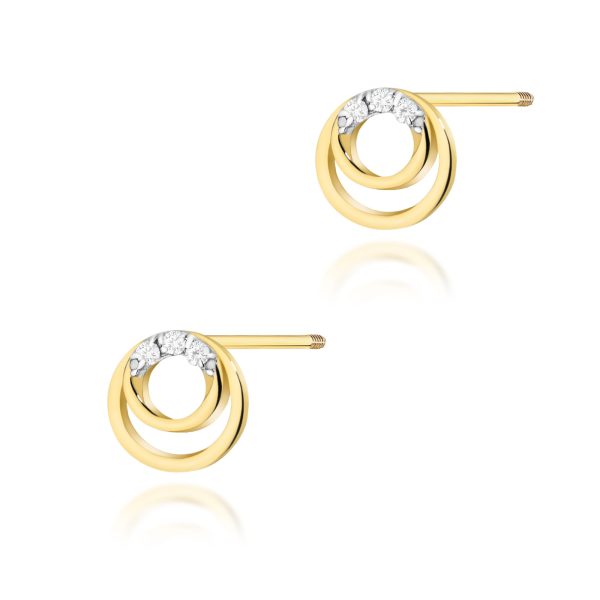 Kolczyki z diamentami 0,03 ct K0078 – żółte złoto próby 585 – widok produktu 1