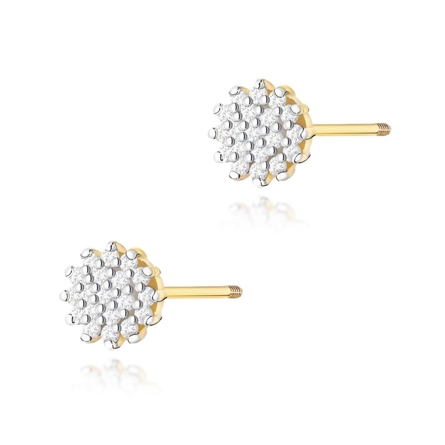 Kolczyki z diamentami 0,19 ct K0401 – żółte złoto próby 585 – widok produktu 1