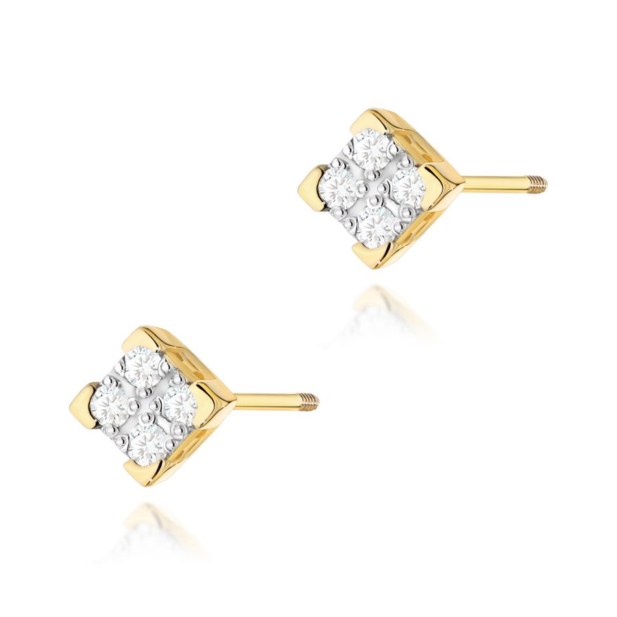 Kolczyki z diamentami 0,16 ct K0402 – żółte złoto próby 585 – widok produktu 1