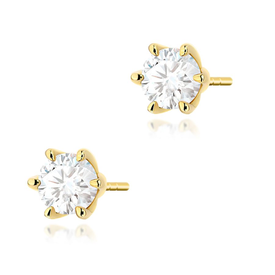Kolczyki z diamentem 2 x 0,70 ct K0575 – żółte złoto próby 585 – widok produktu 1
