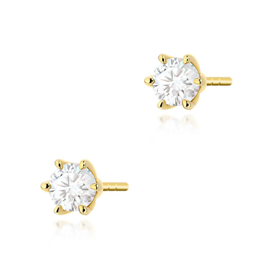 Kolczyki z diamentem 2 x 0,30 ct K0575 – żółte złoto próby 585 – widok produktu 1