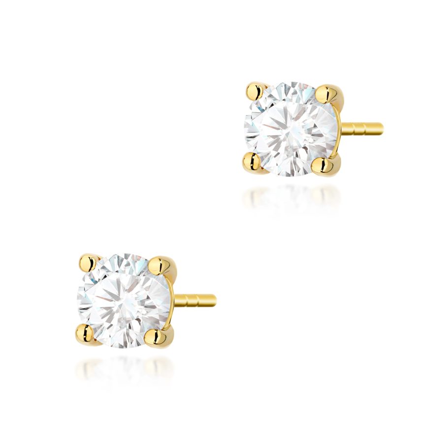 Kolczyki z diamentem 2 x 0,70 ct K0577 – żółte złoto próby 585 – widok produktu 1