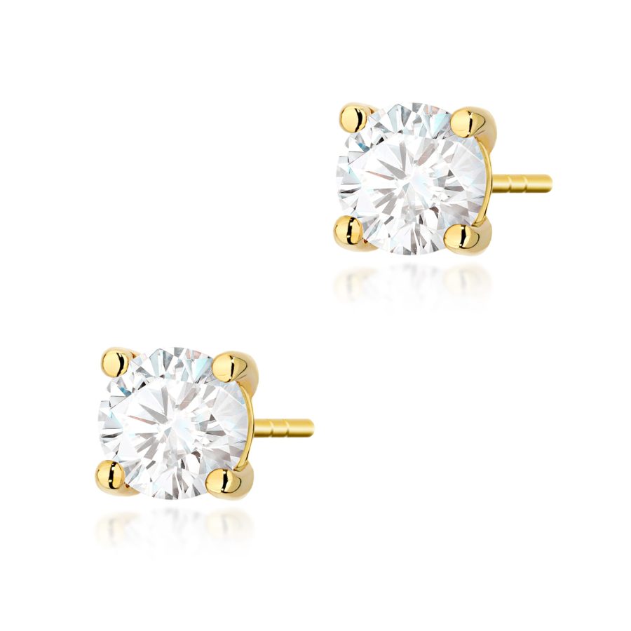 Kolczyki z diamentem 2 x 1,00 ct K0577 – żółte złoto próby 585 – widok produktu 1