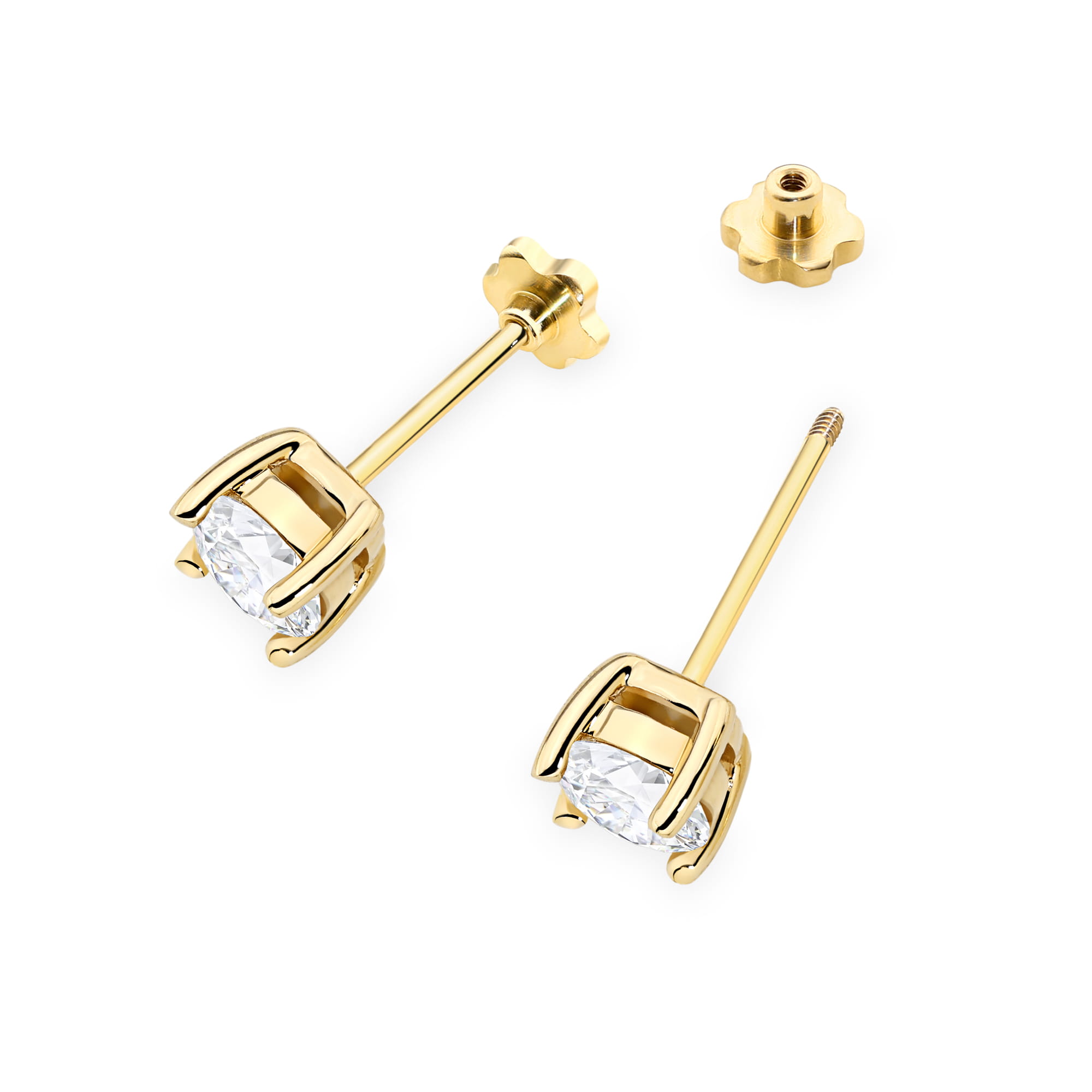 Kolczyki z diamentem 2 x 0,70 ct K0577 – żółte złoto próby 585 – widok produktu 2
