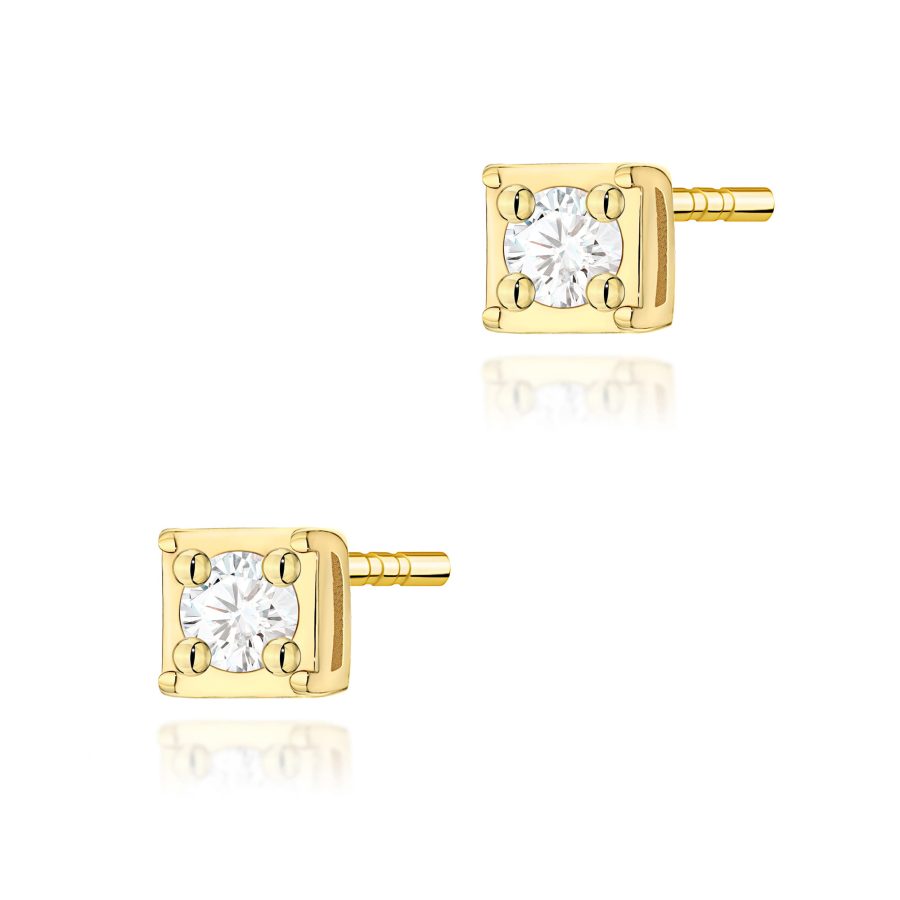 Kolczyki z diamentem 2 x 0,03 ct K0581 – żółte złoto próby 585 – widok produktu 1