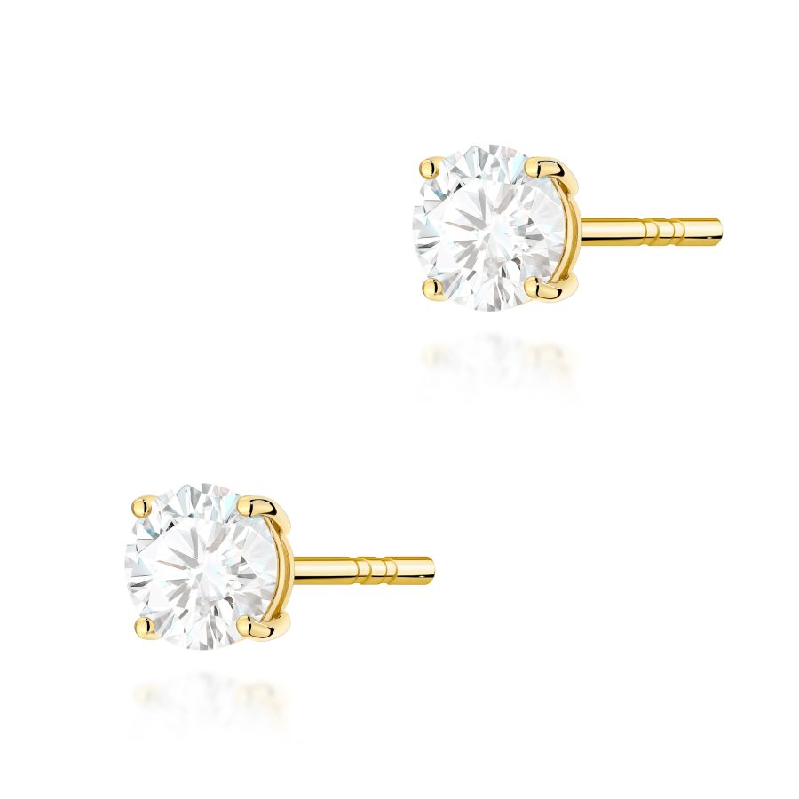 Kolczyki z diamentem 2 x 0,50 ct K0583 – żółte złoto próby 585 – widok produktu 1