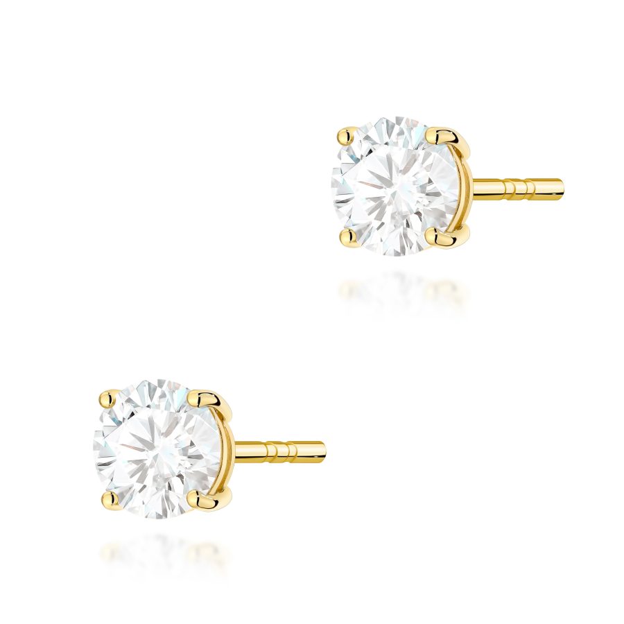 Kolczyki z diamentem 2 x 0,70 ct K0583 – żółte złoto próby 585 – widok produktu 1