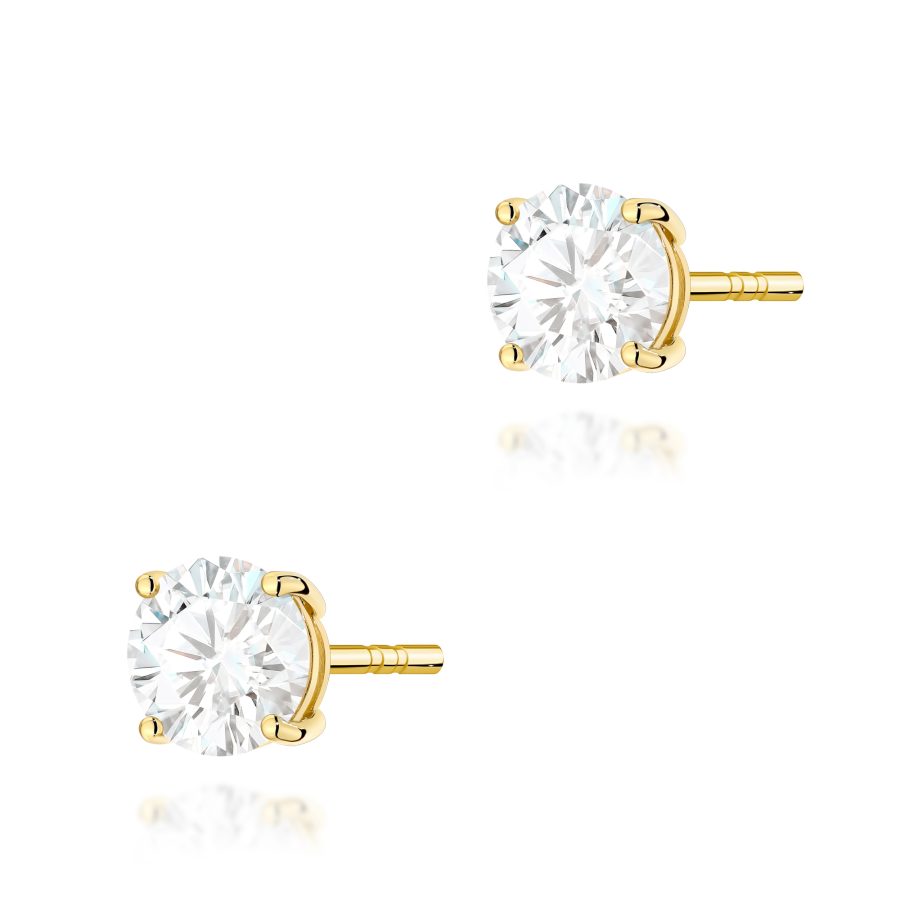 Kolczyki z diamentem 2 x 1,00 ct K0583 – żółte złoto próby 585 – widok produktu 1