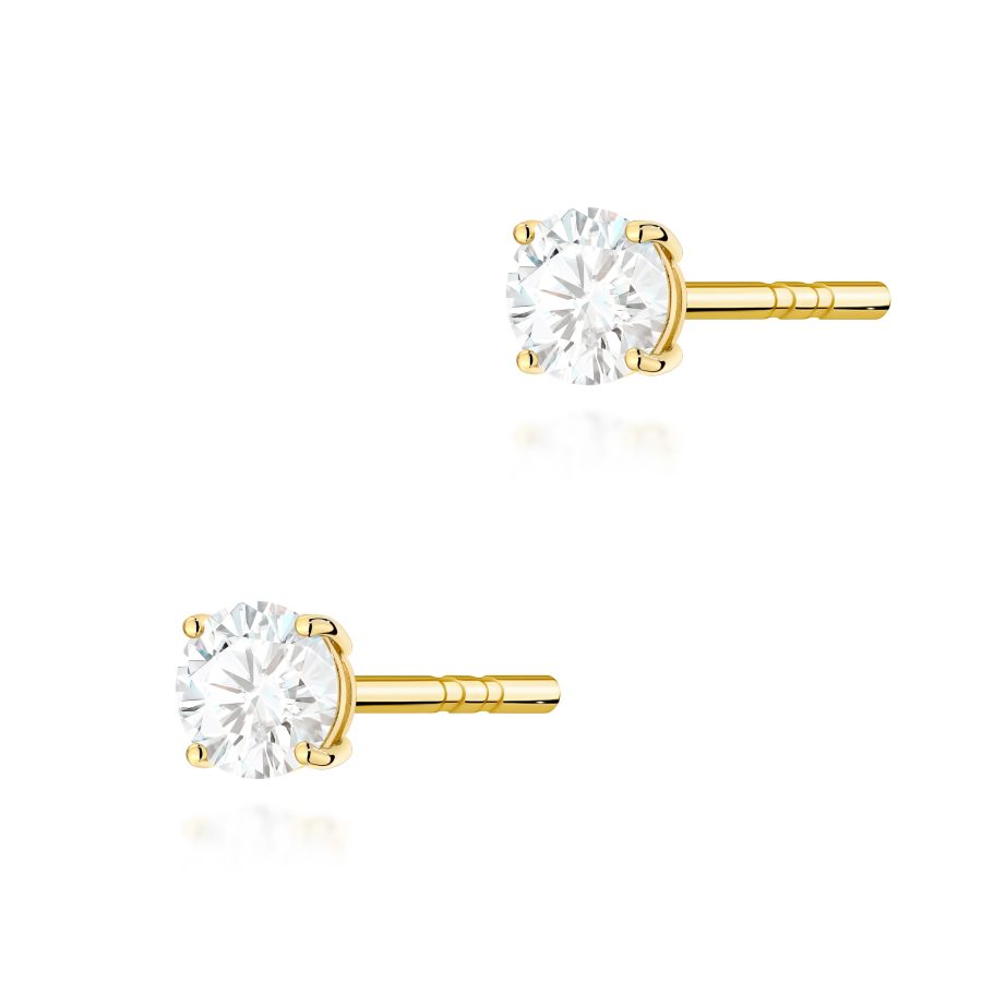 Kolczyki z diamentem 2 x 0,15 ct K0583 – żółte złoto próby 585 – widok produktu 1