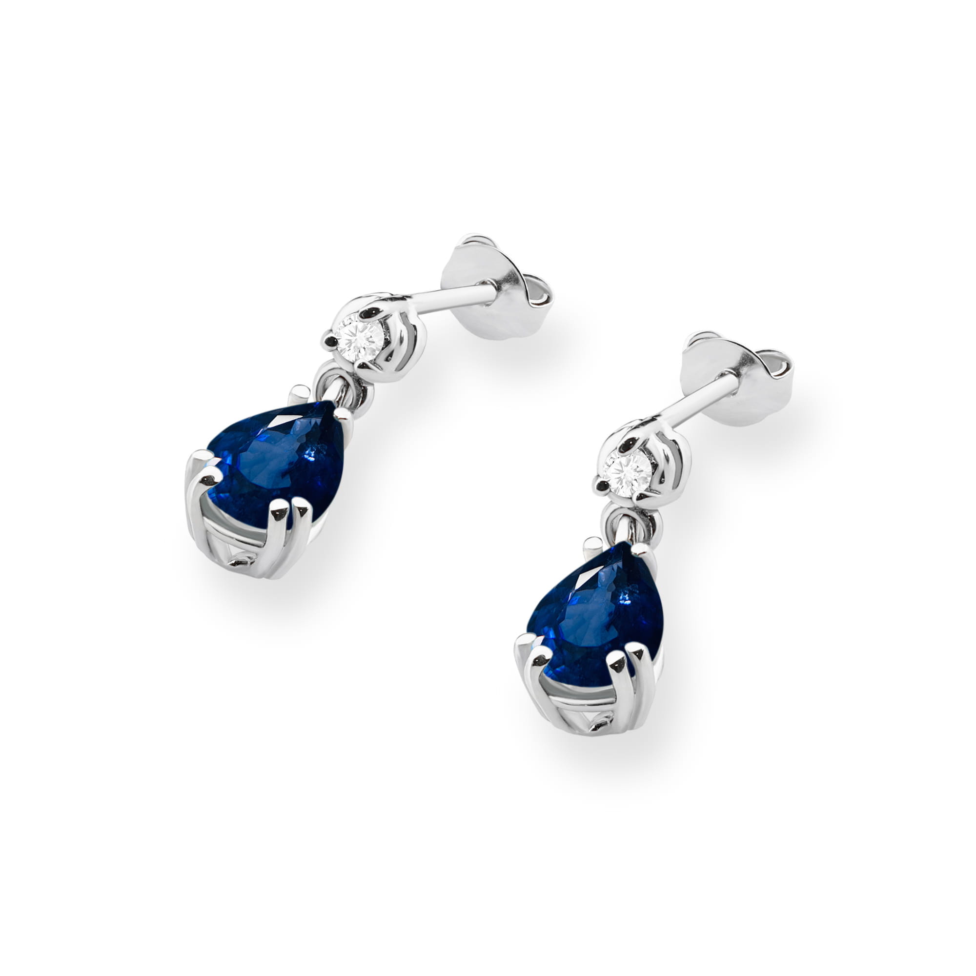 Earrings with sapphire 2 × 0,60 ct – stud – product image 2