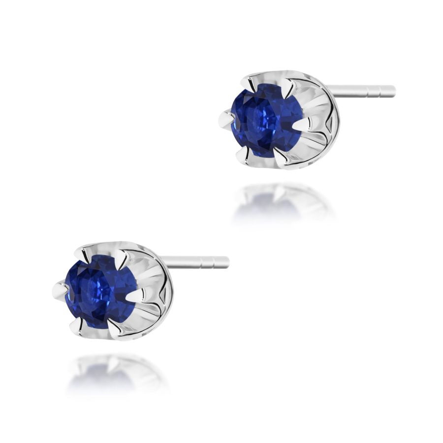 Kolczyki z szafirem 2 x 0,15 ct K0032 – białe złoto próby 585 – widok produktu 1