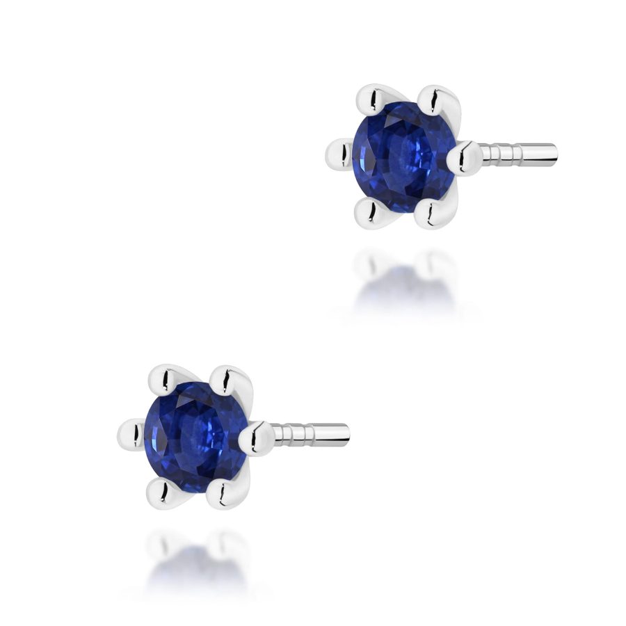 Kolczyki z szafirem 2 x 0,15 ct K0222 – białe złoto próby 585 – widok produktu 1