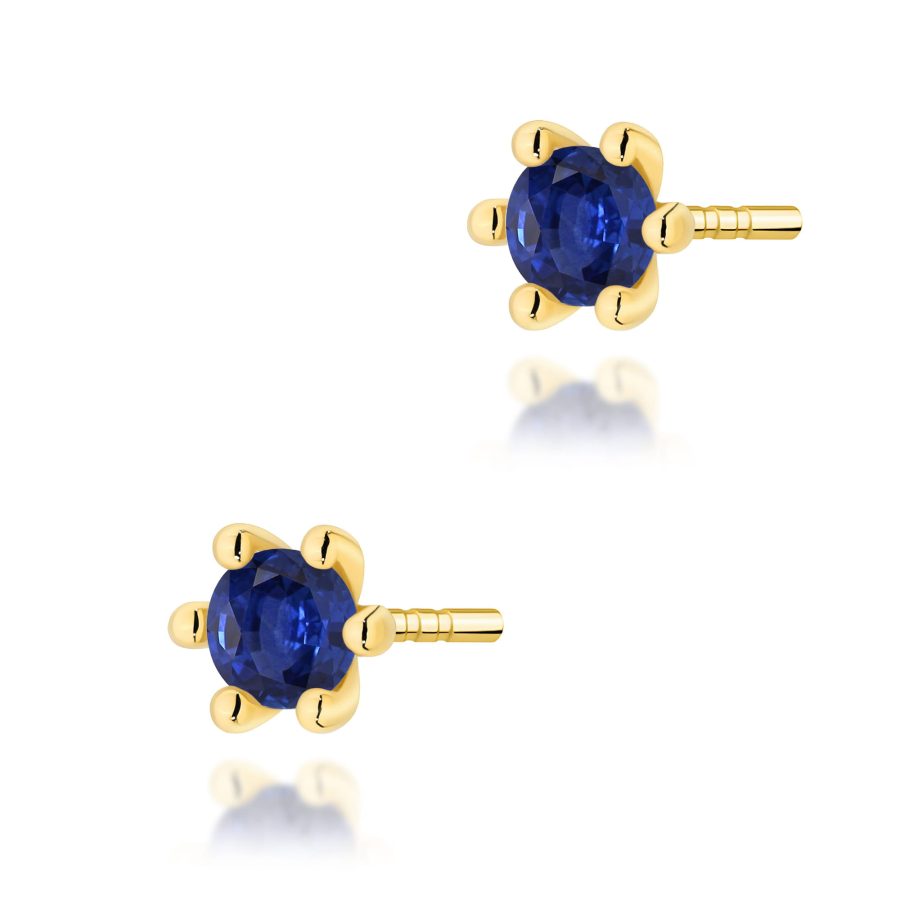 Kolczyki z szafirem 2 x 0,15 ct K0222 – żółte złoto próby 585 – widok produktu 1