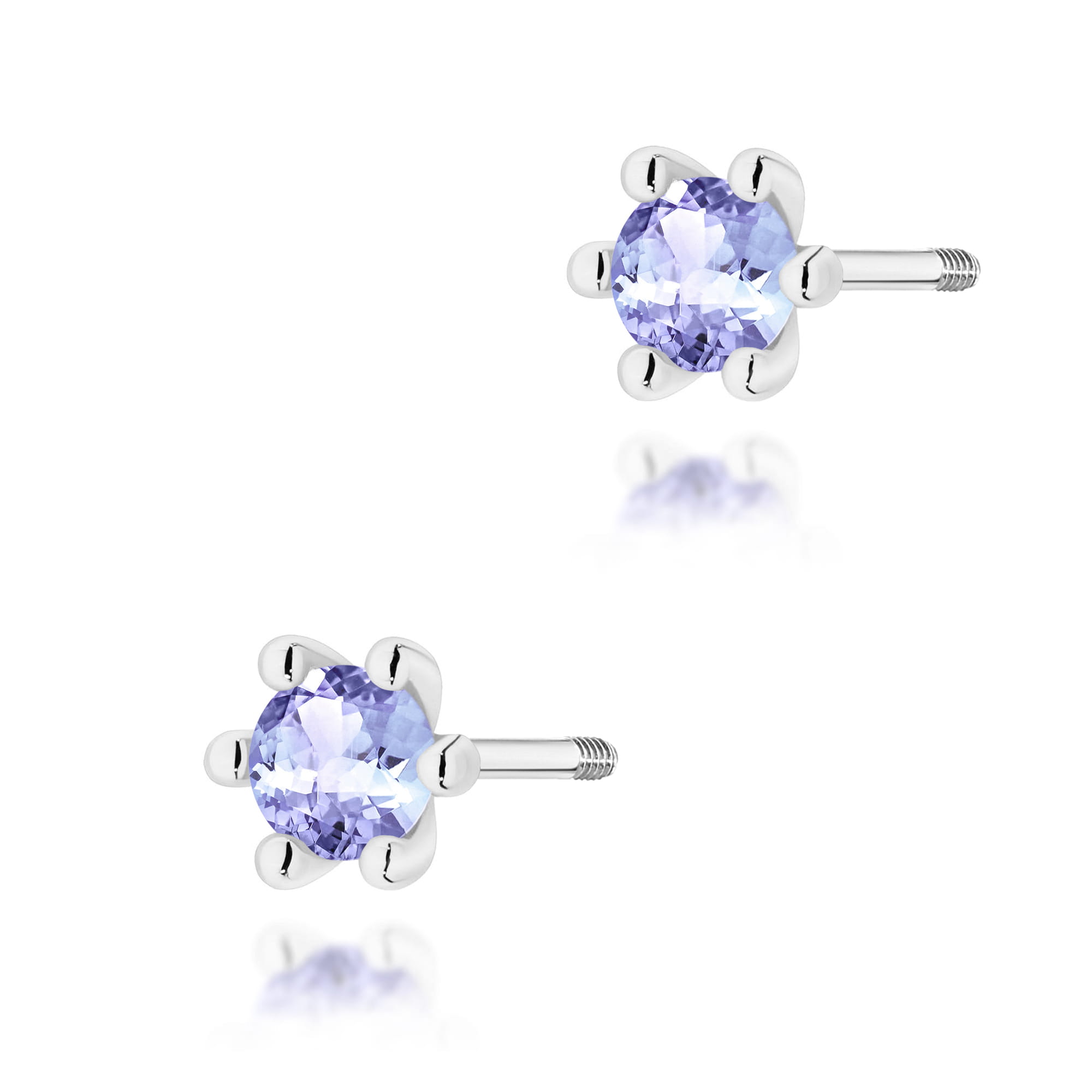 Kolczyki z tanzanitem 0,15 ct K0222 – białe złoto próby 585 – widok produktu 1