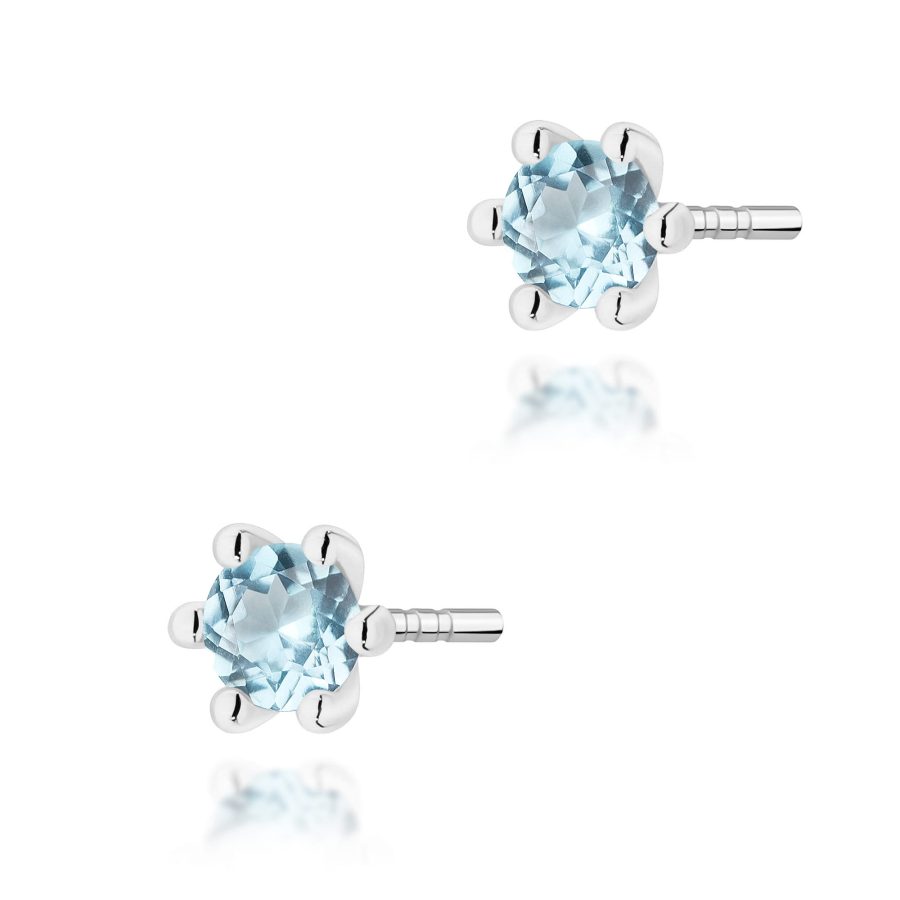 Kolczyki z kamieniem topaz swiss 0,15 ct K0222 – białe złoto próby 585 – widok produktu 1