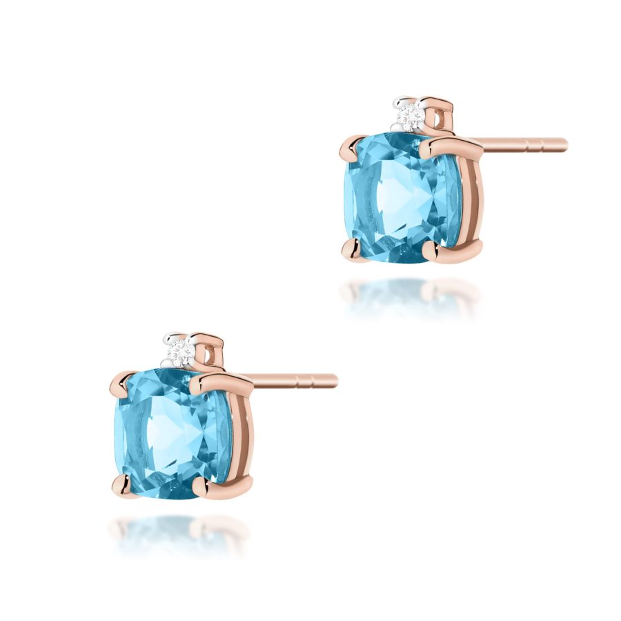 Kolczyki z kamieniem topaz swiss 2 x 1,10 ct K0573 – różowe złoto próby 585 – widok produktu 1