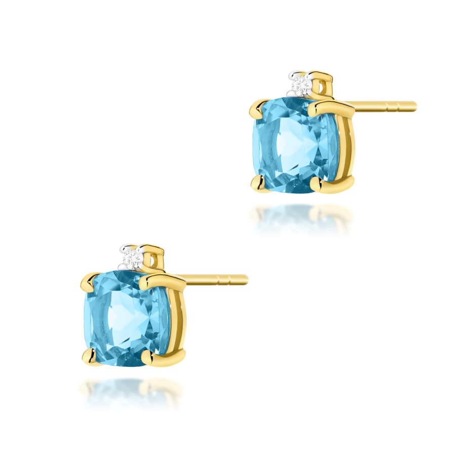Kolczyki z kamieniem topaz swiss 2 x 1,10 ct K0573 – żółte złoto próby 585 – widok produktu 1