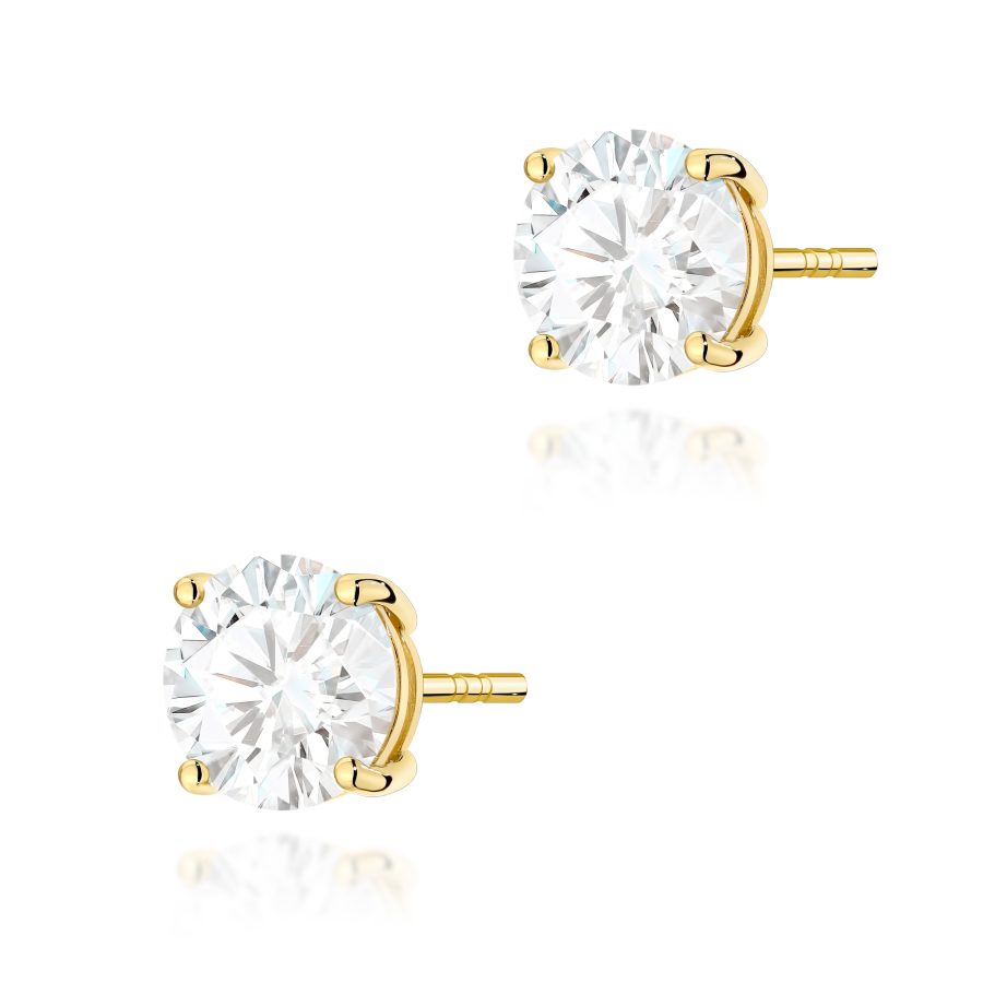 Kolczyki z diamentem 2 x 2,00 ct K0583 – żółte złoto próby 585 – widok produktu 1