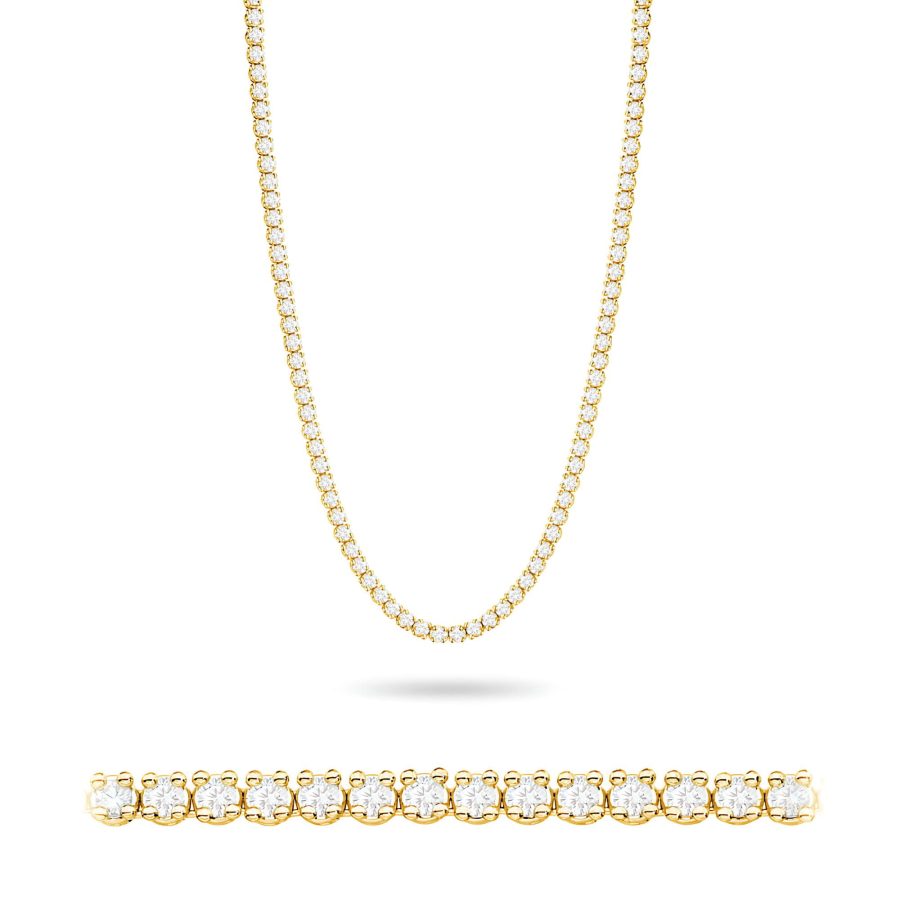 Naszyjnik z diamentami 6,90 ct N0074 – żółte złoto próby 585 – widok produktu 1