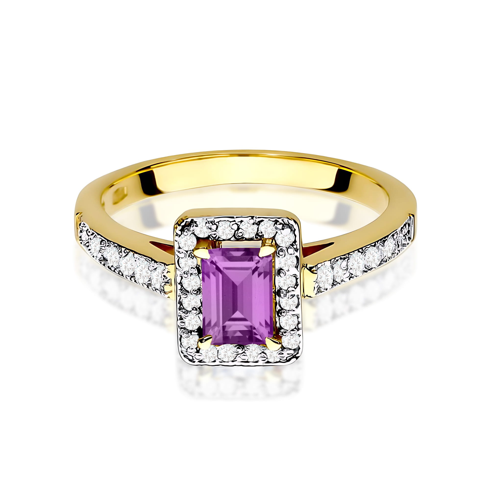 Ring with amethyst 0,50 ct and diamonds – product image 2